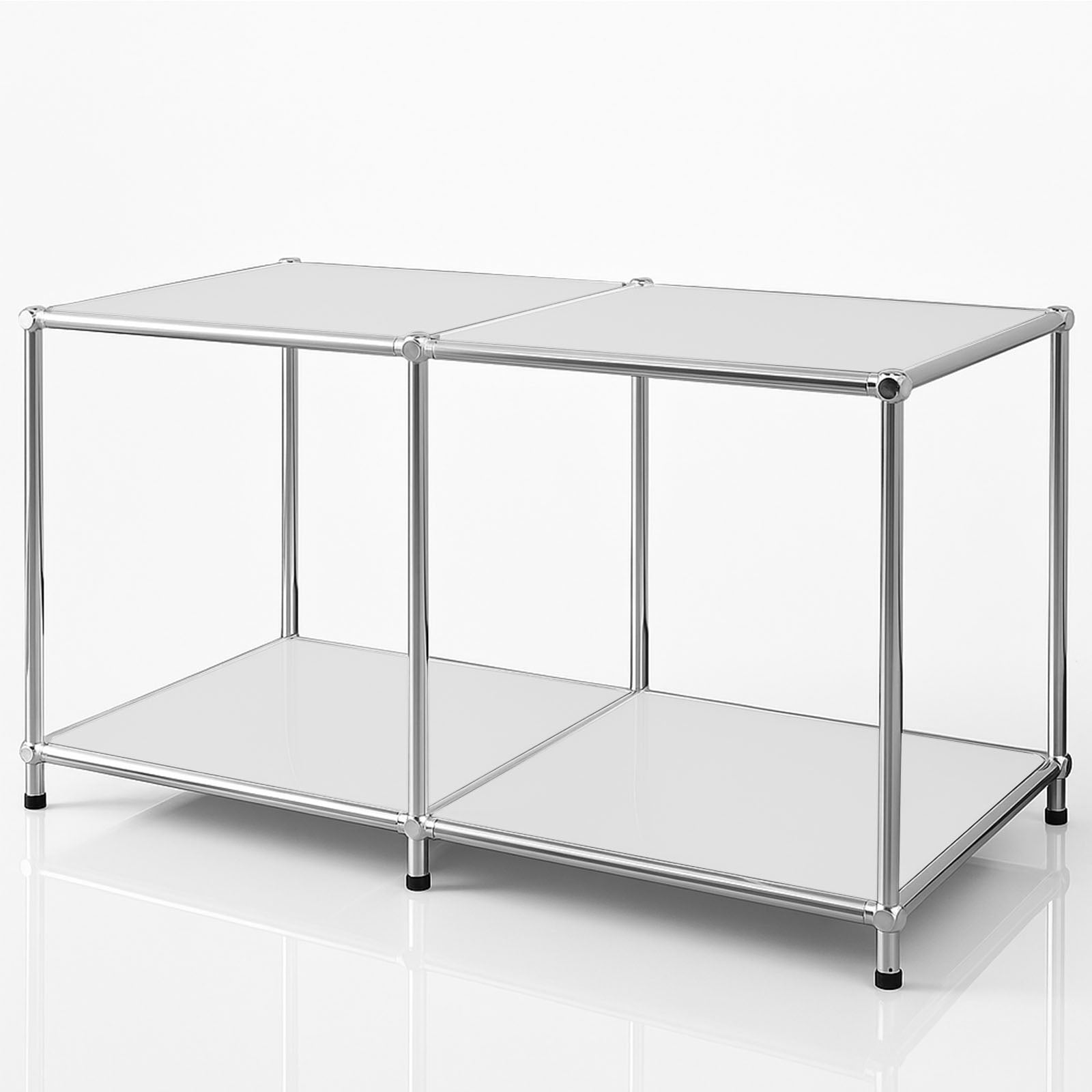 Floordirekt – Étagère Métal Chromé 2 Niveaux – Dimensions L78 × P40 ×