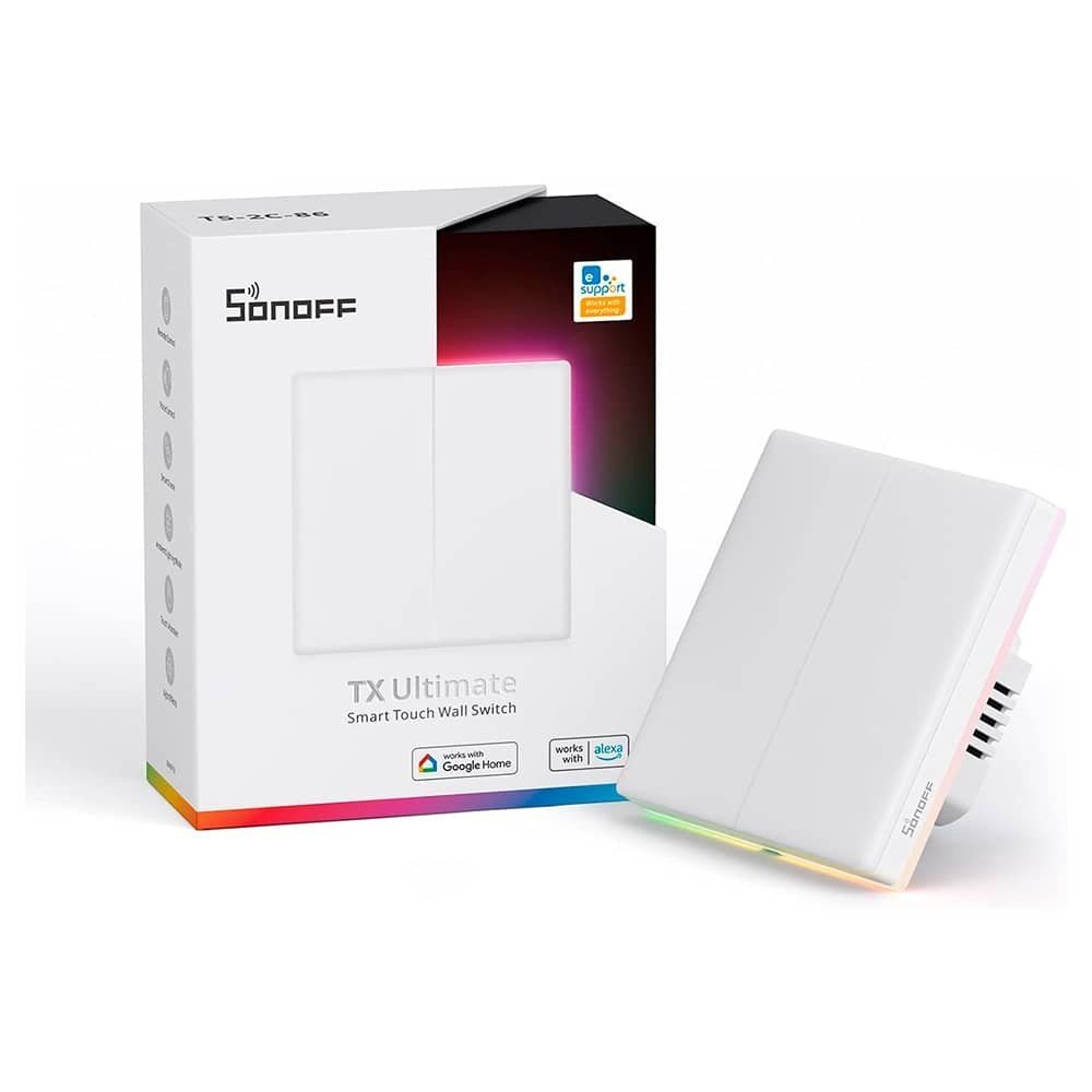 SONOFF TX-interruptor de pared inteligente con WiFi, Control remoto multisensorial, LED, acceso táctil completo, eWeLink, a través de Alexa y Google Alice