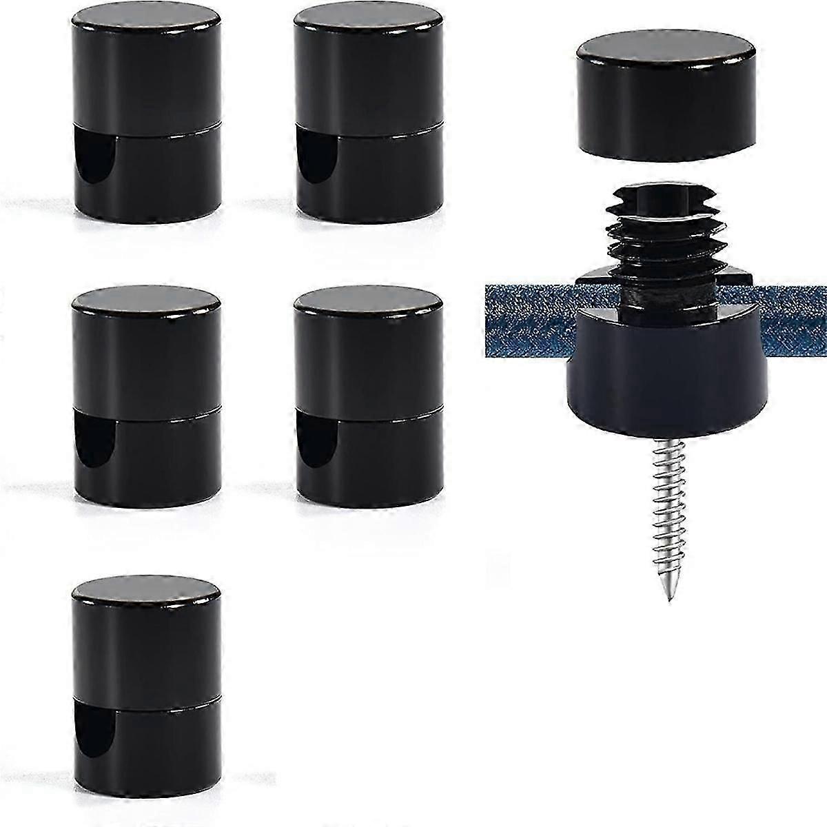 Crochets de suspension pour lustre et luminaire, aluminium noir, câble textile jusqu'à 7 mm, lot de 6