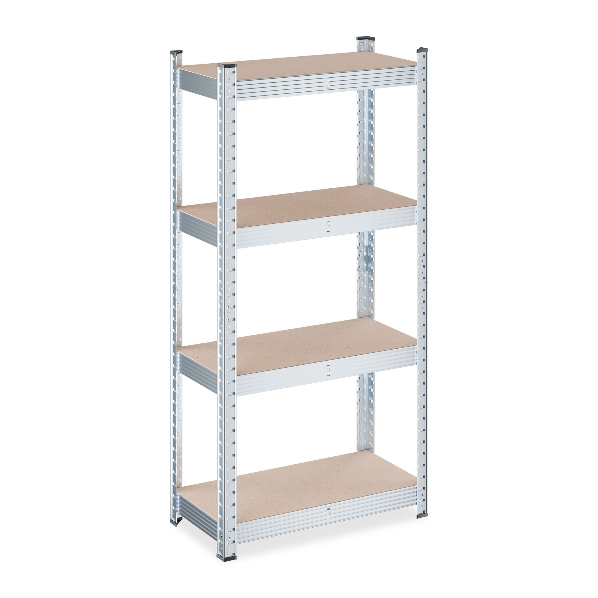 Relaxdays 2 X Schwerlastregale, Hbt, 120 X 60 X 30 Cm, 700 Kg, Verzinkter Stahl, Lagerregale Keller & Garage, Hellbraun/silber