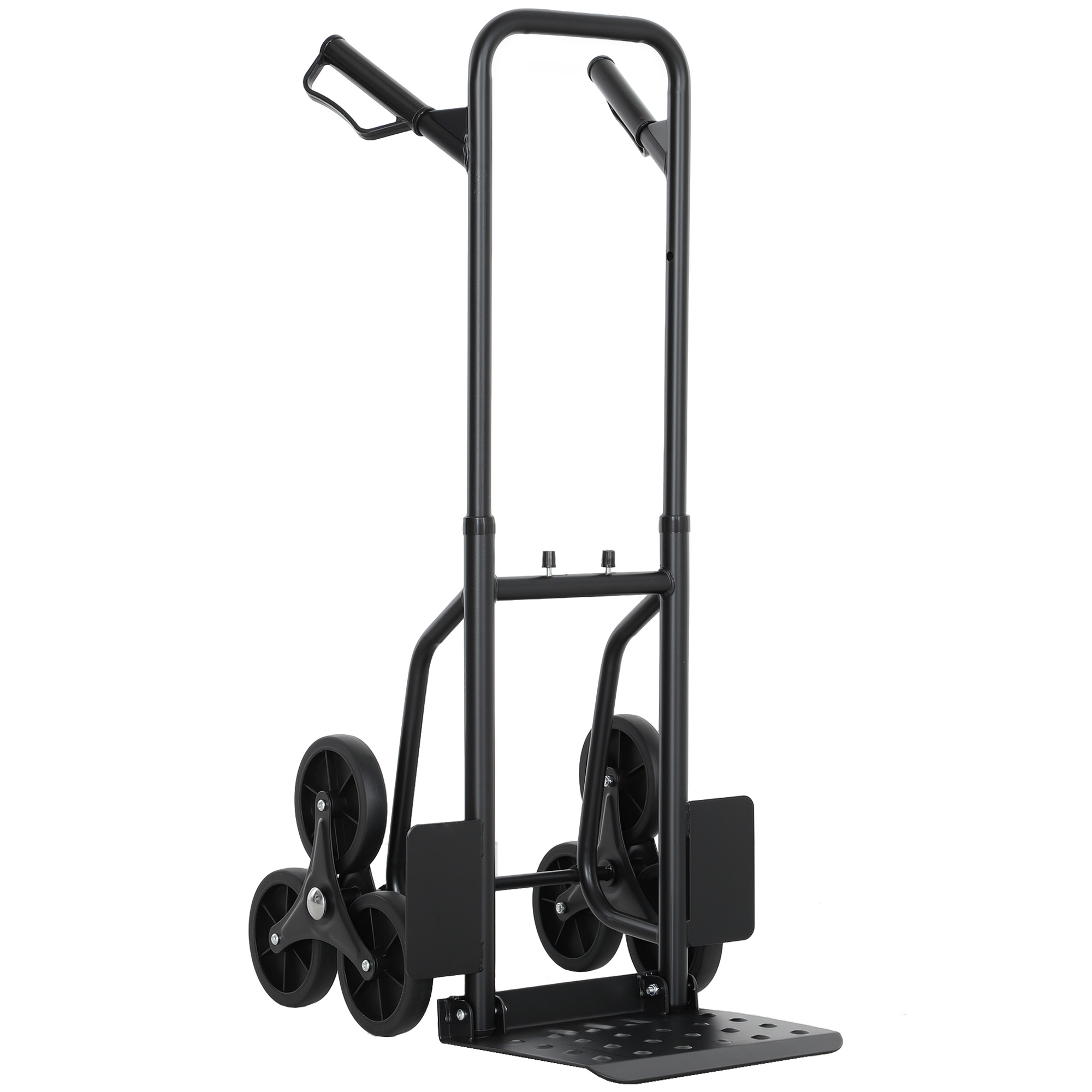 Diable d'escalier pliable en acier, 6 roulettes, charge 120 kg, 44x67x106,5 cm