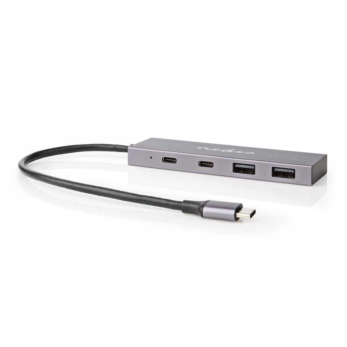 Nedis USB-Hub 1x USB-C™ 3.2 Gen 2 Male 2x USB-A 3.2 Gen 2 Female / 2x USB-C™ 3.2 Gen 2 Female (USB-C, 4 Ports), Dockingstation + USB Hub, Grau - Bild 5
