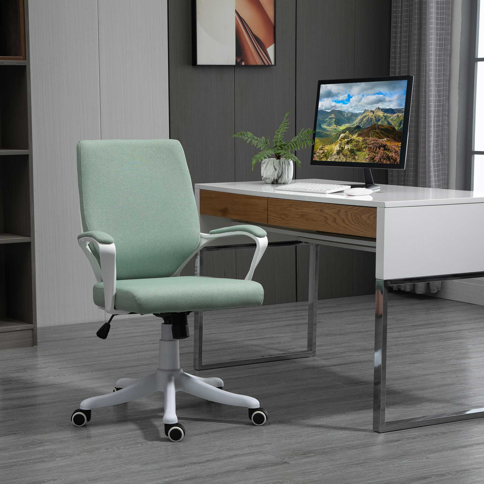 Sedia Da Ufficio Vinsetto, Ergonomica, Con Braccioli, Girevole, Reg...