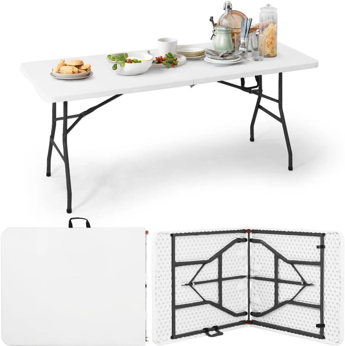 Table Pliante -table Extensible 180 Cm Pour 8 Personnes
