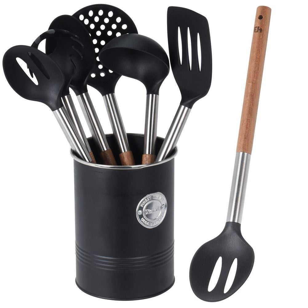 Excellent Schwarz Küchenhelfer-Set, 6-Teilig, Mit Metallhalter