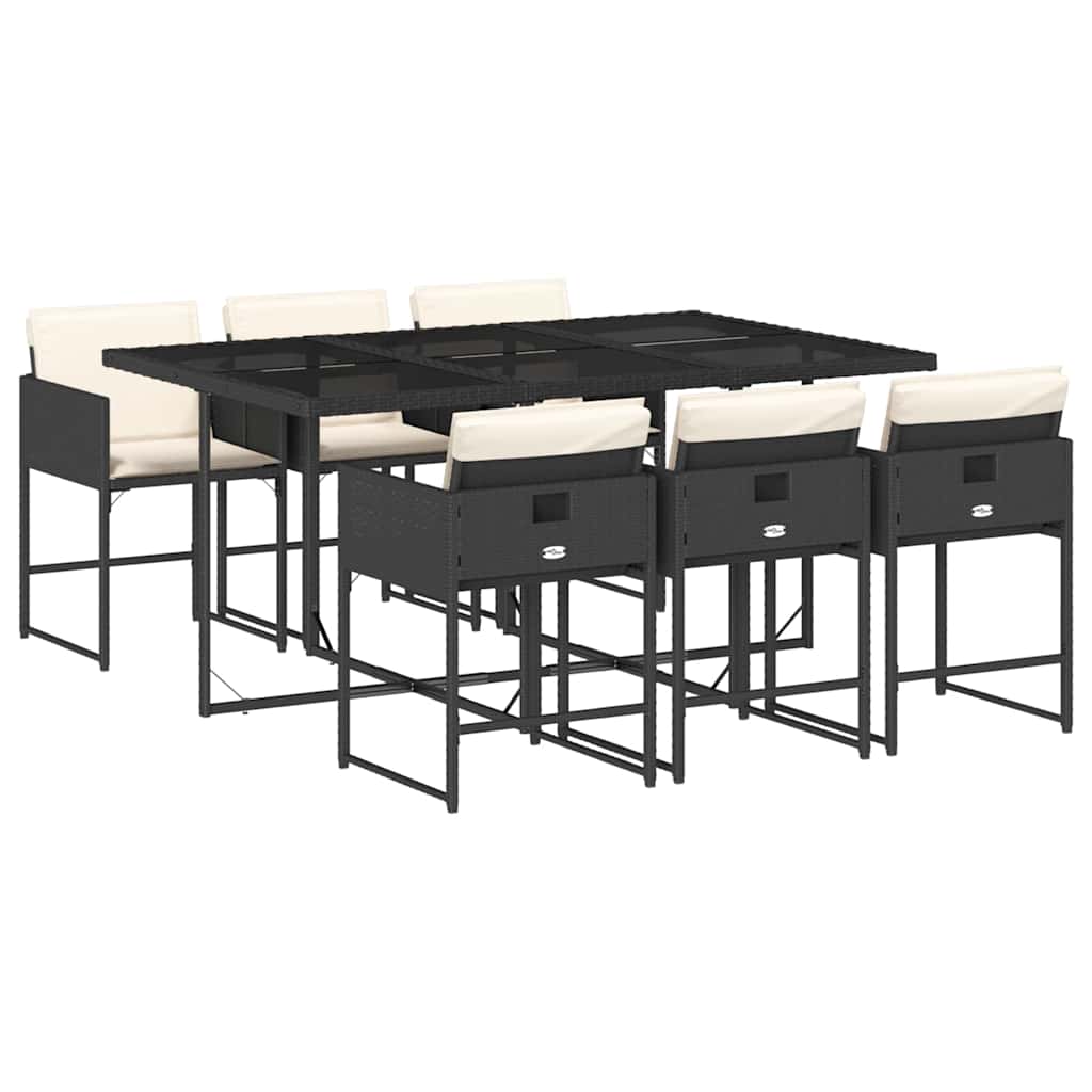Garden Dining Set Black, Cream White Vidaxl