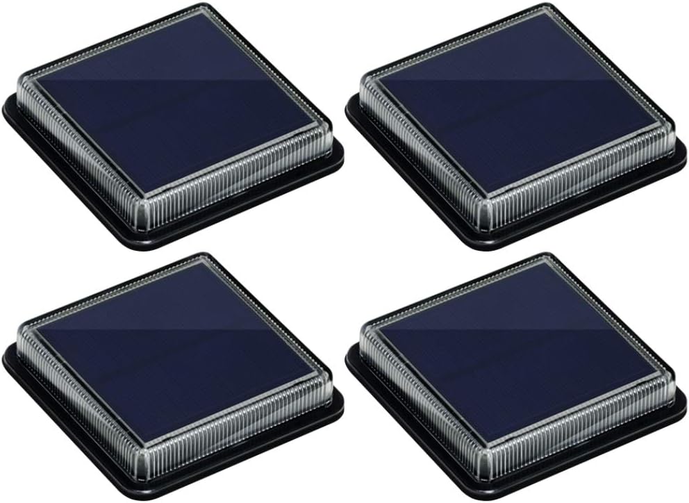 Lampe Solaire Au Sol, Lumière Solaire Jardin Ip68 Étanche Éclairage Solaire Avec Auto On/off Lampe De Sécurité Pour Jardin, Escalier, Route, Chemin, Allée, Patio, Pont (4 Pack, Blanc Chaud 3000k)