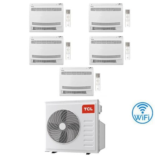 Climatizzatore Condizionatore Tcl Console Pavimento Wi-fi R32 Penta Split Inverter 9000 + 9000 + 9000 + 12000 + 12000 Btu Con U.e. Mt4250 Novitá Classe A++/a+