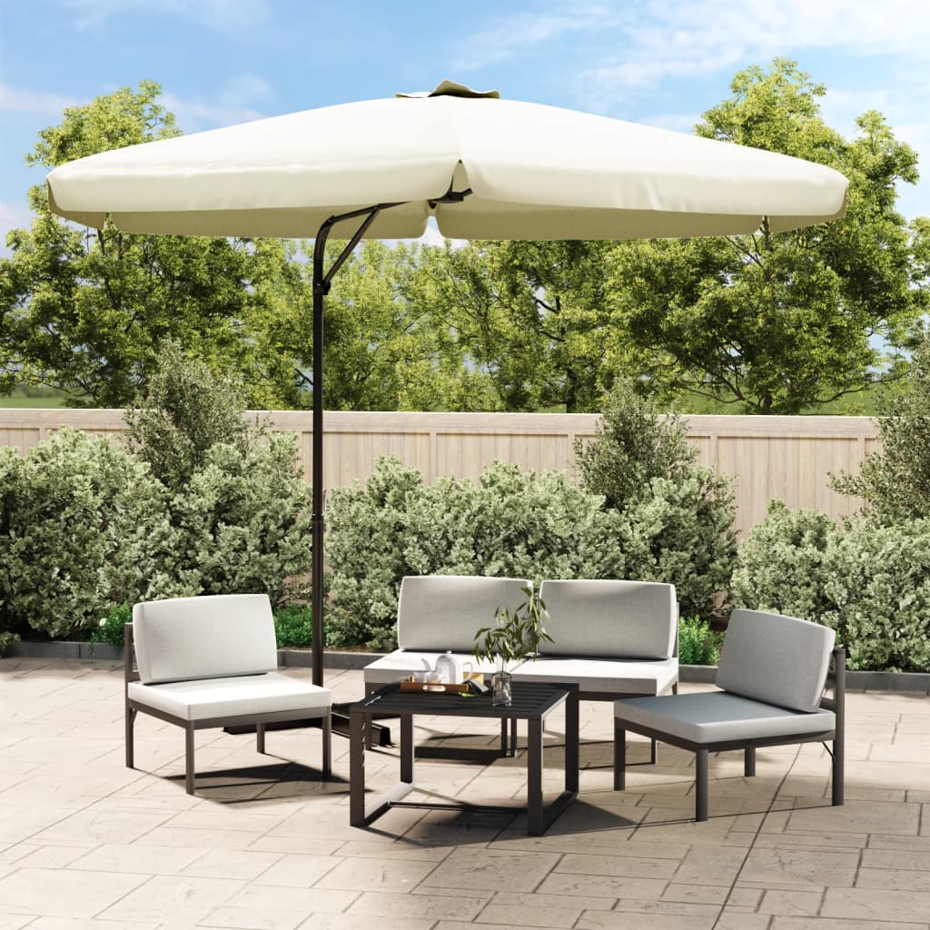 Vidaxl Outdoor Parasol With Steel Pole 300 Cm Sand White