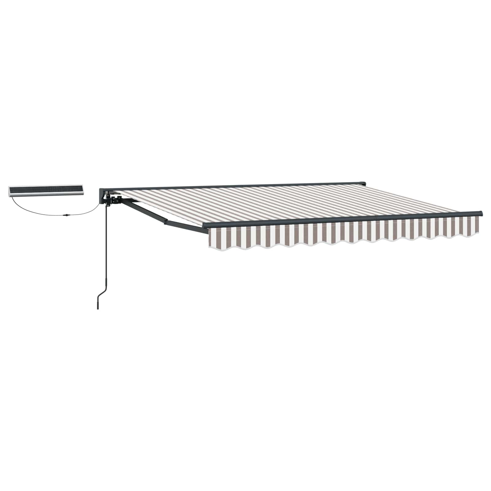Electric Retractable Awning Light Grey And White 4 X 3.5 M Vidaxl