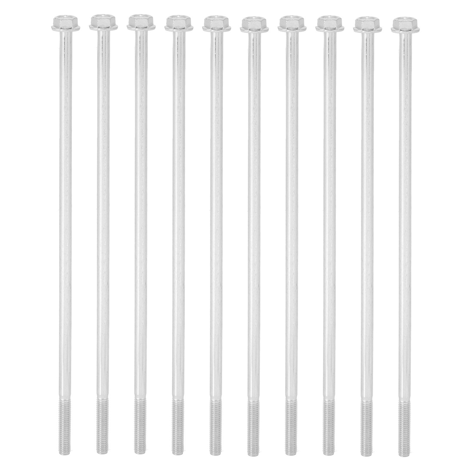 Boulon à bride longue M8x235 à tête hexagonale pour générateur à essence, fer, lot de 10