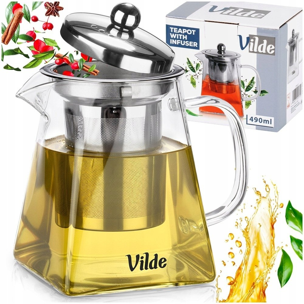 Oem Hitzebeständige Glas-Teekanne Mit Teesieb, 490 Ml