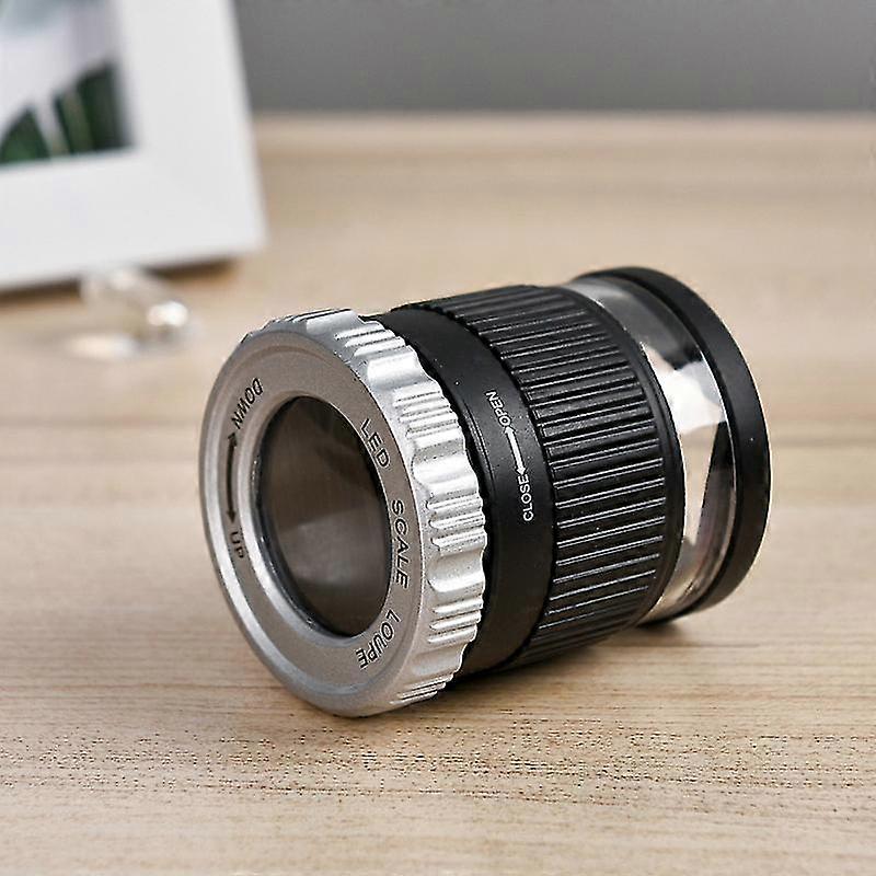 Loupe de poche 30x à éclairage LED et UV, verre 2,74 cm, mise au point réglable, pliable