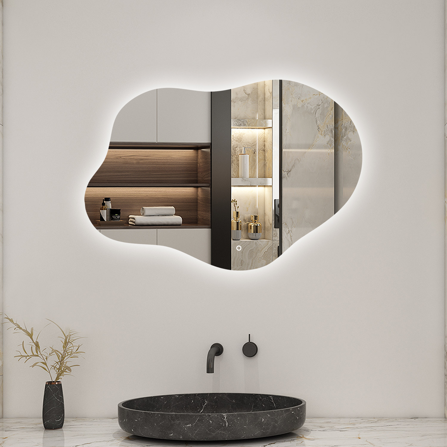 Aica Sanitaire – Miroir Lumineux De Salle De Bain 80×55cm