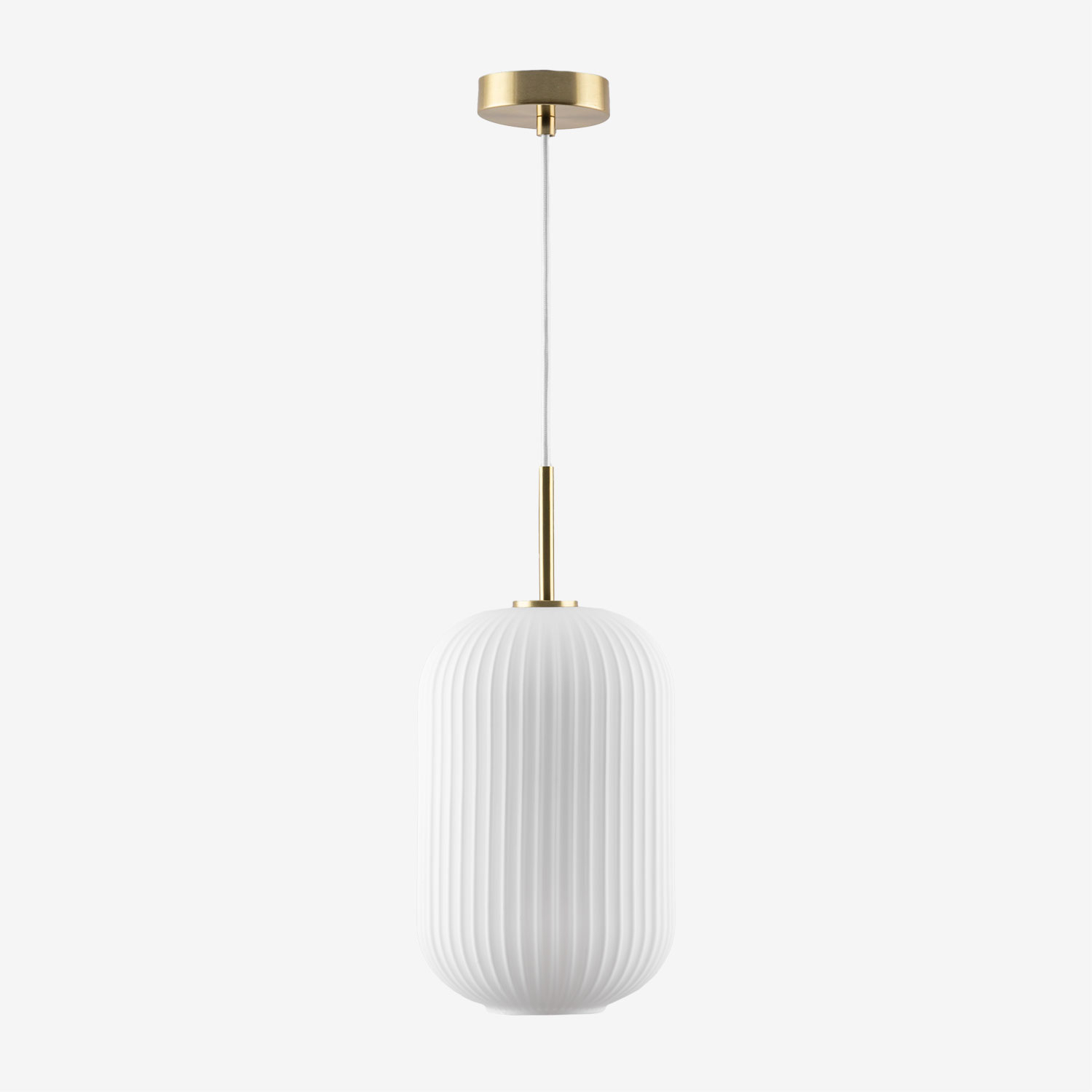 Sklum – Suspension En Métal Et Verre – Abat-jour En Verre Plissé