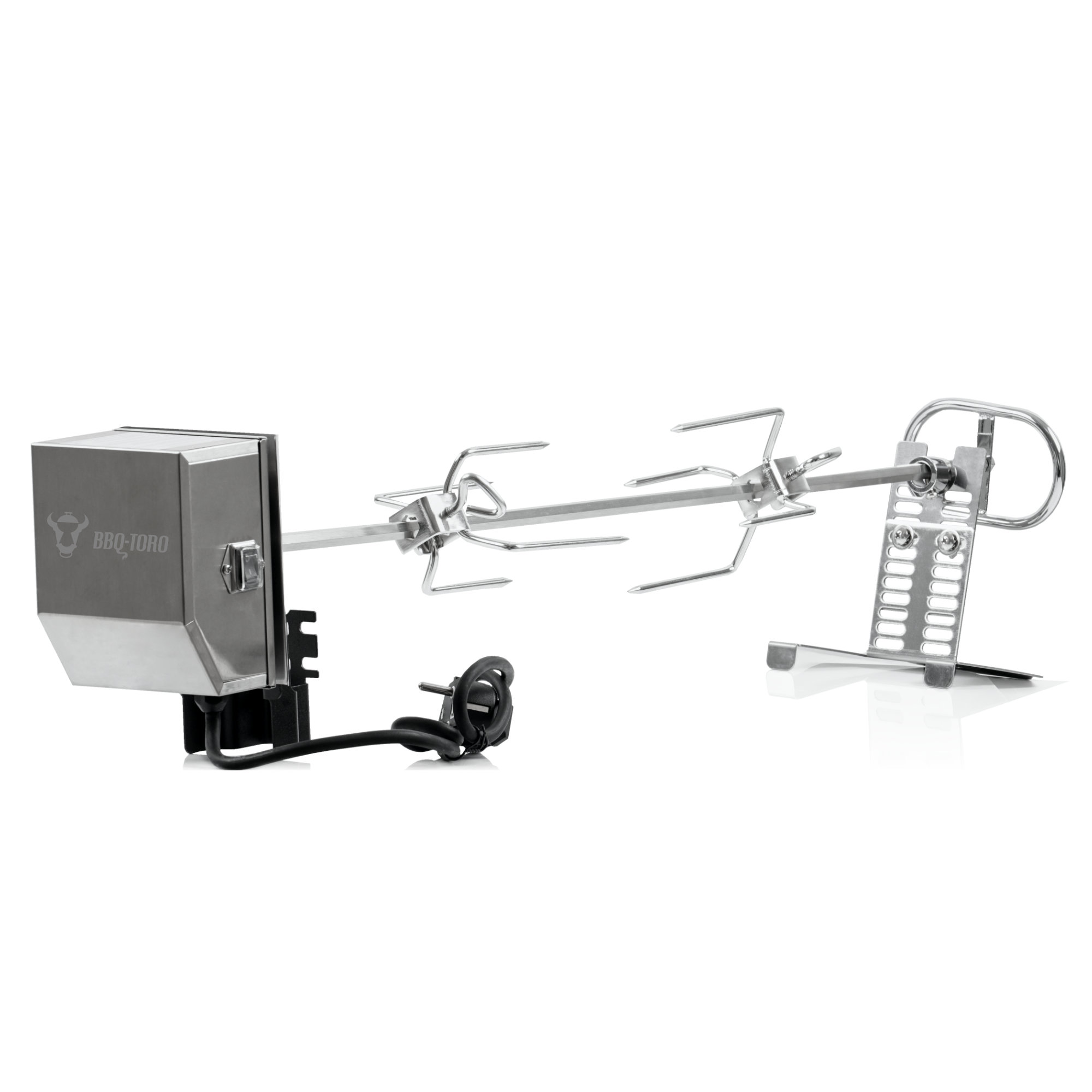 Bbq toro Set Di Spiedini In Acciaio Inox Per Grigliate 79 Cm Motore...