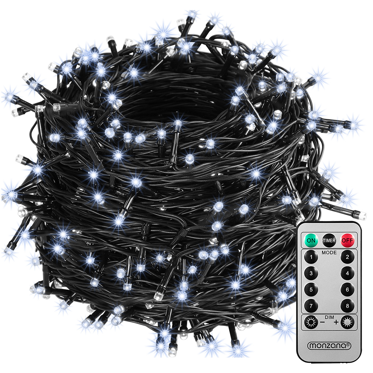 Lichterkette Außen 200x 400x 600x Led Mit Fernbedienung Timer 8 Leuchtmodi Dimmbar Ip44 Innen Warmweiß Kaltweiß Bunt 40m Kaltweiß - Schwarzes Kabel - Monzana