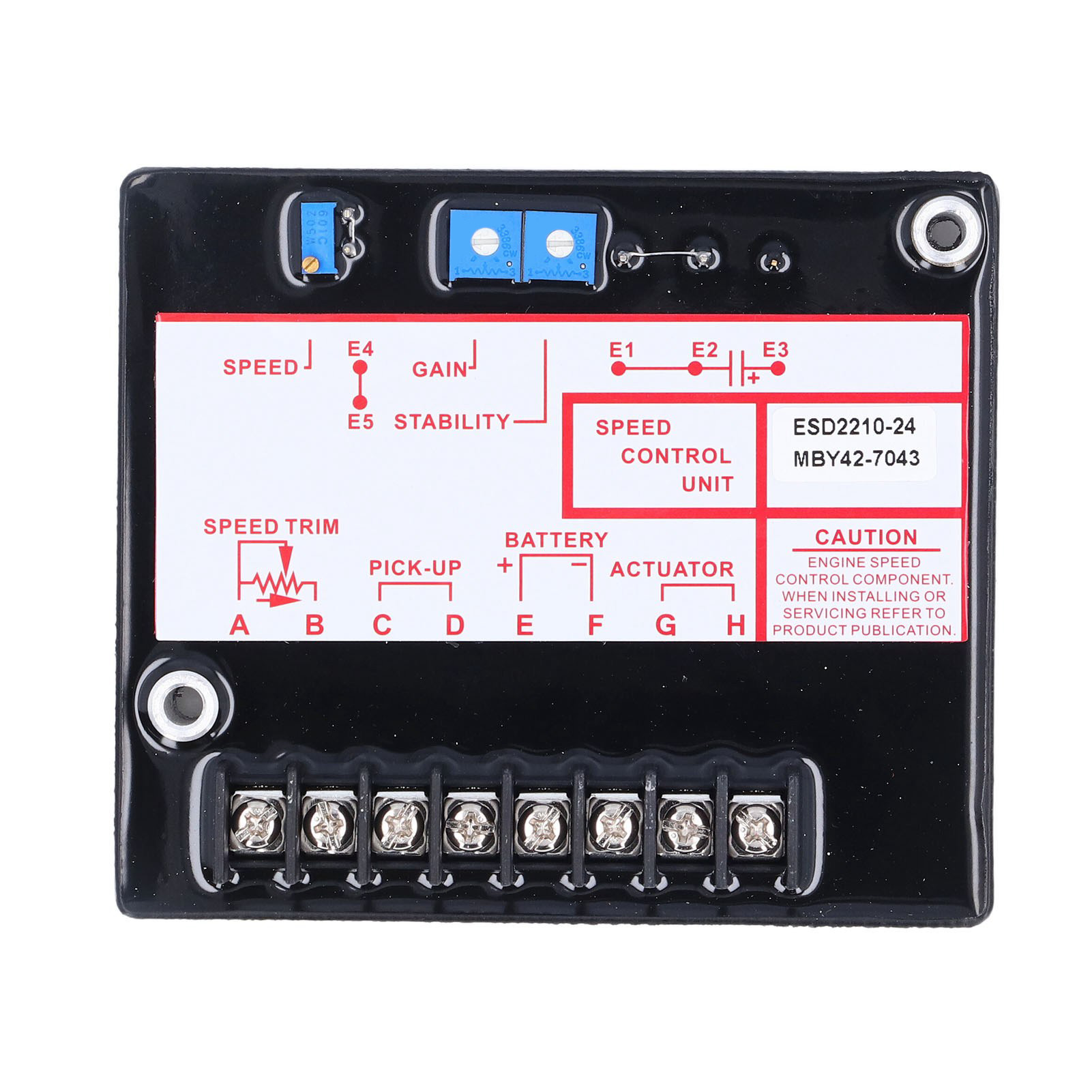 Contrôleur de vitesse de générateur électronique universel 12-24 VDC, panneau de commande de régulateur de moteur, noir
