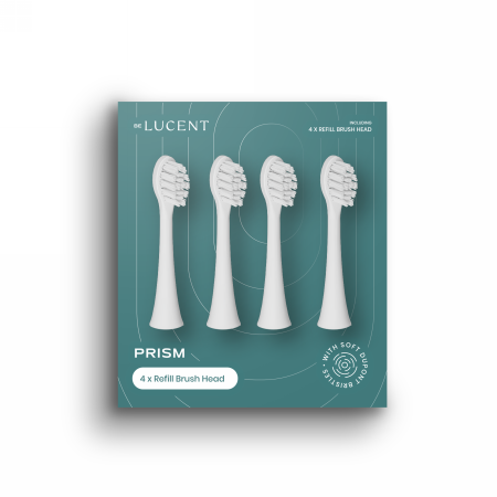 Be Lucent Prism Sonic Ersatzbürstenköpfe 4er Pack für elektrische Zahnbürste, weiche DuPont Borsten, kompatible Aufsteckbürsten, Zahnbürstenköpfe Weiß, sanfte & gründliche Reinigung - Bild 4