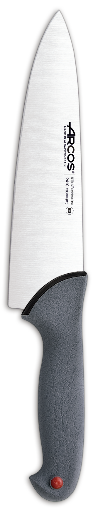 Arcos Schwarz Kochmesser Farbe - Prof 241000 Edelstahl Nitrum Und Mango Ergonomisches Polypropylen Und 20 Cm Klinge, Vitrine