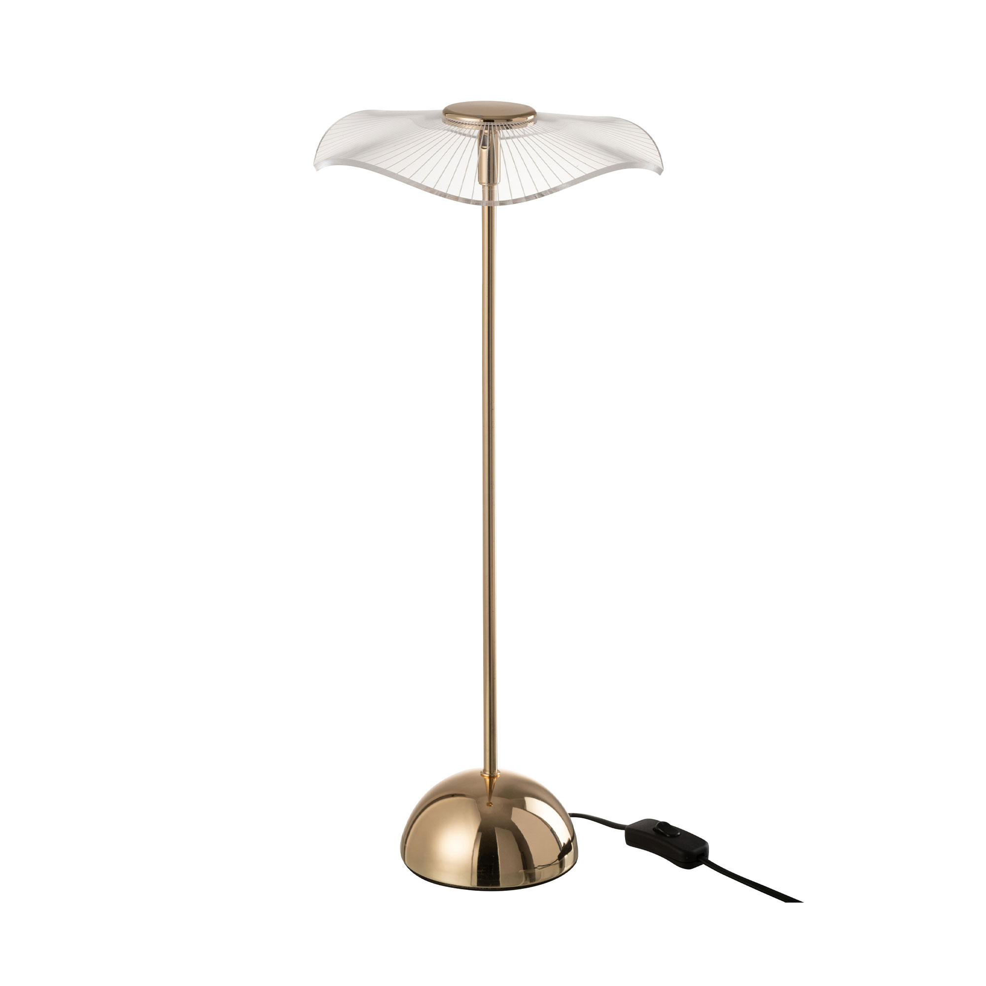 M&s - Lampe À Poser Fleur 23,5x23,5x50 Cm En Plastique Et Métal Doré
