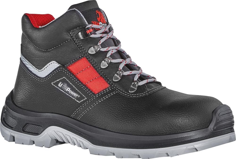 U-Power Herren Rot/Schwarz Sicherheitsschuhe, Sicherheitsstiefel Devastate Grösse 44 Schwarz/ S3 Src Rs En Iso 20345 Vollnarbiges Leder (S3, 44) - Bild 4