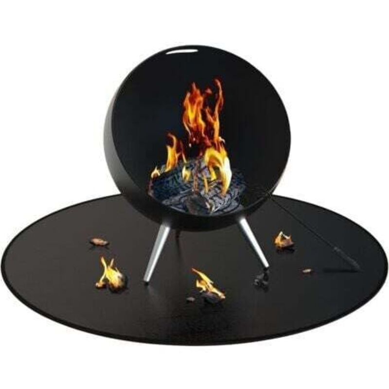 Tapis de fosse ignifuge et absorbant d'huile, rond 61 cm, réutilisable et imperméable