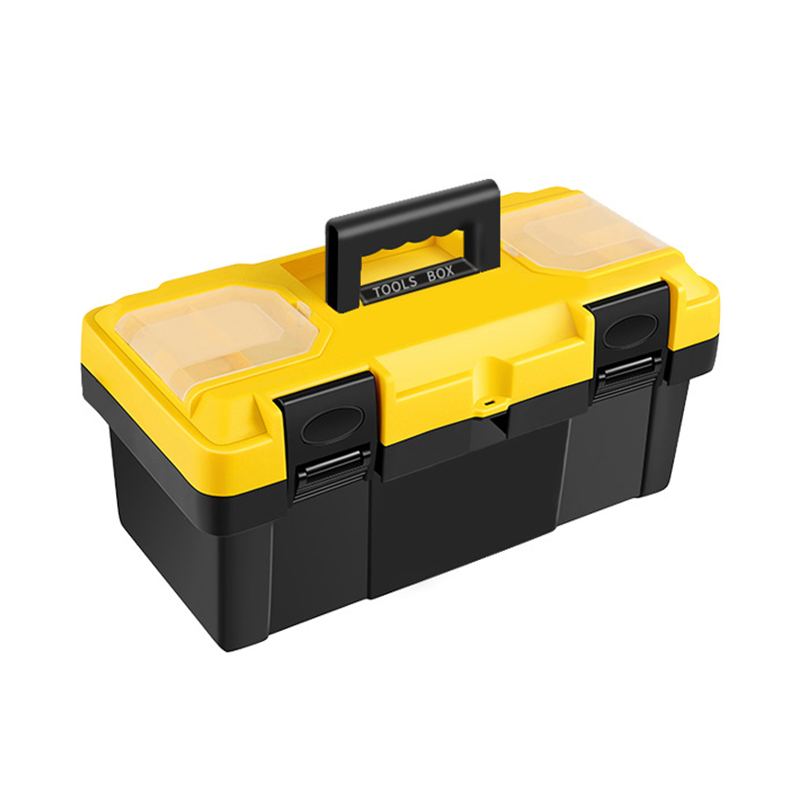 Boîte à outils 2 couches en plastique renforcé ABS, cloisons et boîtier pour pièces détachées, 41 x 21,5 x 18,5 cm
