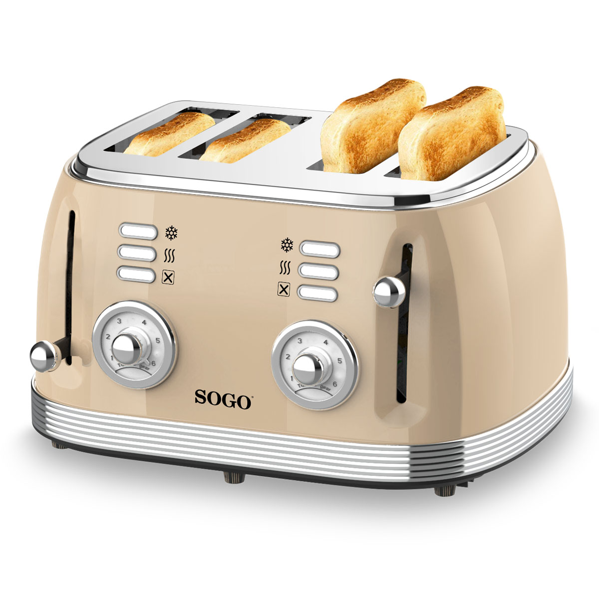 Sogo Human Technology Beige Sogo Tos-Ss-5475 Toaster 6 4 Scheibe(N) - Bild 3