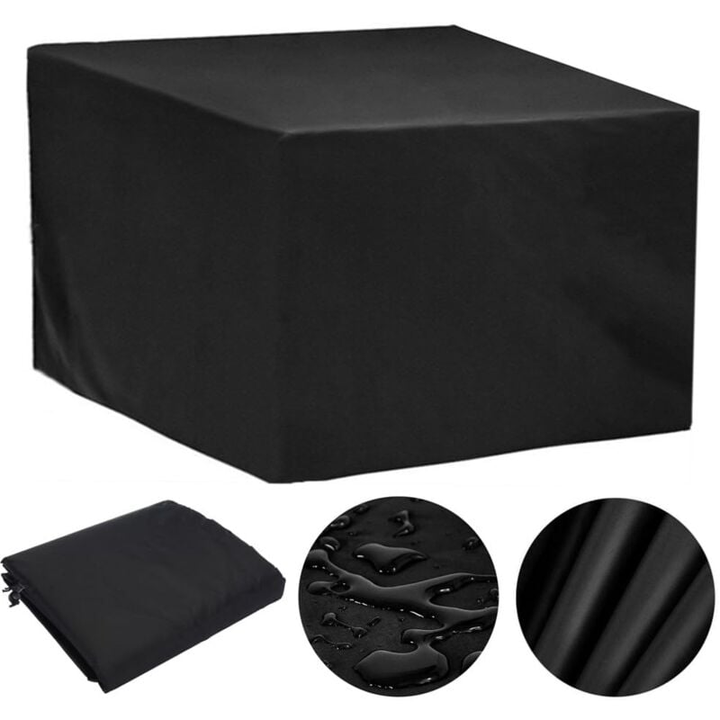 Housse Salon De Jardin Exterieur 110x110x85cm Oxford Housse De Protection De Jardin Imperméable Au Vent Anti-uv Bache Table De Jardin (noir)
