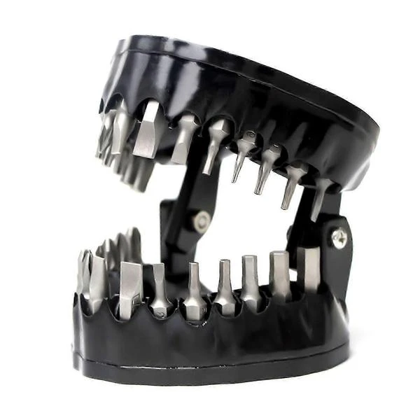 Porte-embouts de tournevis en forme de dent, 28 emplacements, ABS et fer, 6,7 x 8,5 cm
