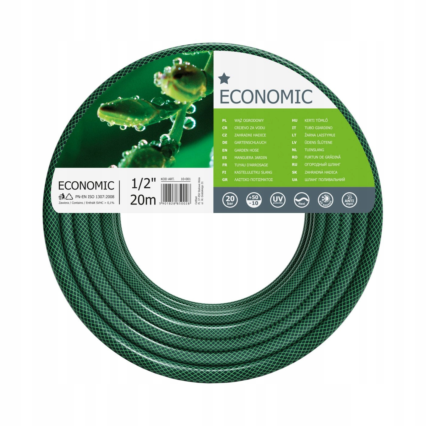 Cellfast Grün Sparsamer Gartenschlauch 1/2'' 15Mb - 10-004