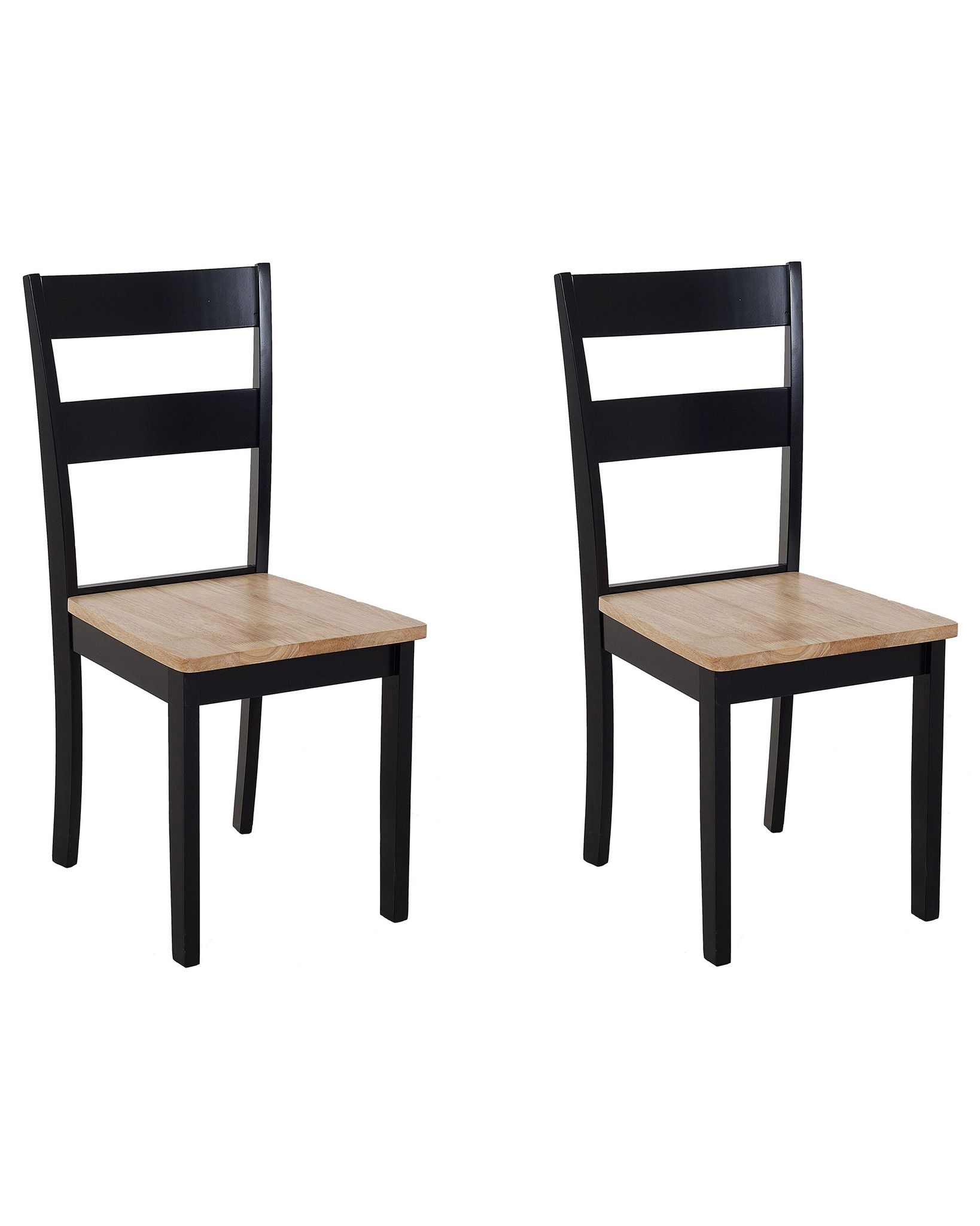 Beliani Set Of 2 Dining Chairs Georgia Wood Black