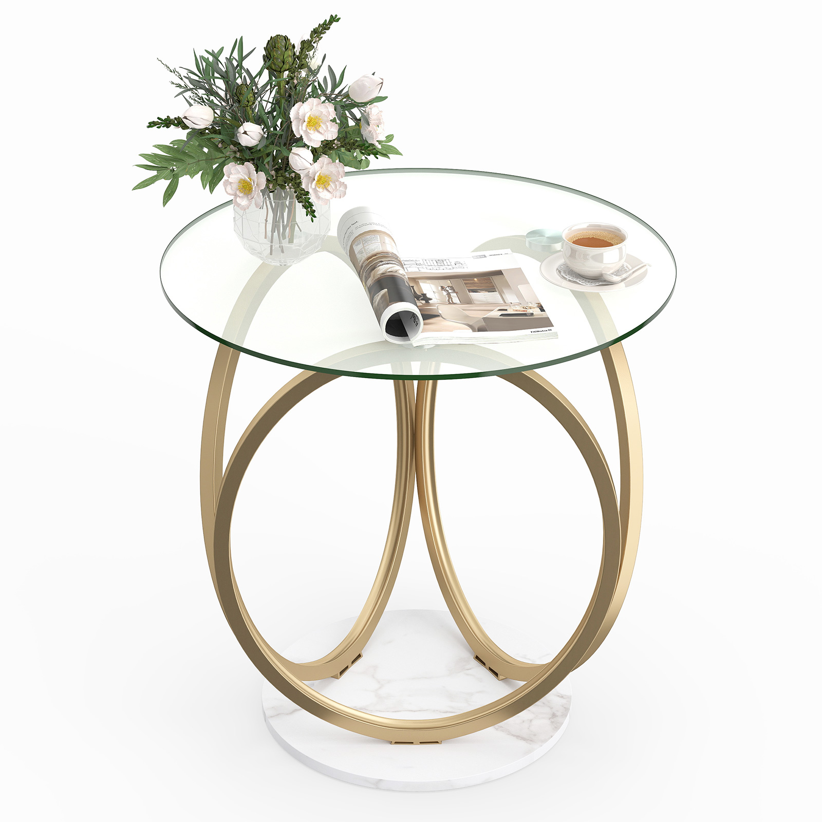 Table Basse Ronde 60 Cm En Verre Trempé