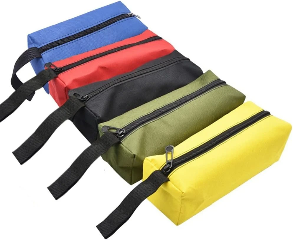 Mini-trousse à outils en toile Oxford 600D, 25 x 8,5 x 7 cm, jaune, lot de 5