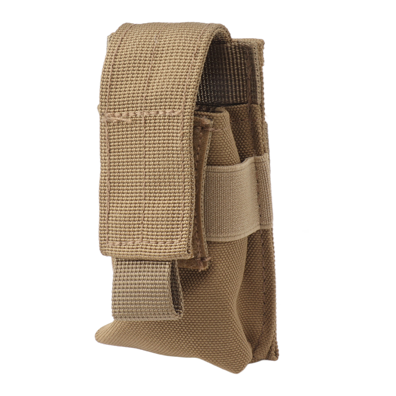 Sacoche pour lampe torche en nylon imperméable, kaki, avec compartiments et poches accessoires