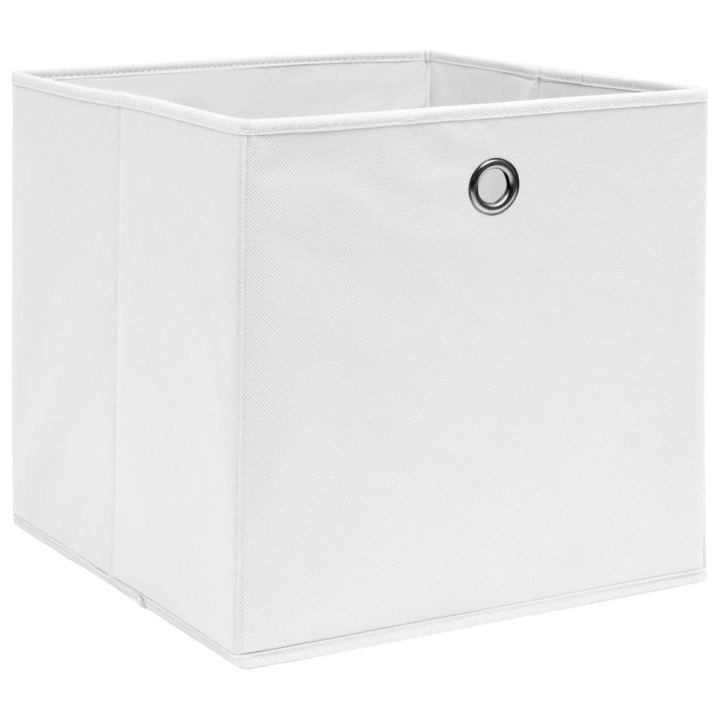 Storage Boxes 10 Pcs Non-woven Fabric 28x28x28 Cm White Vidaxl