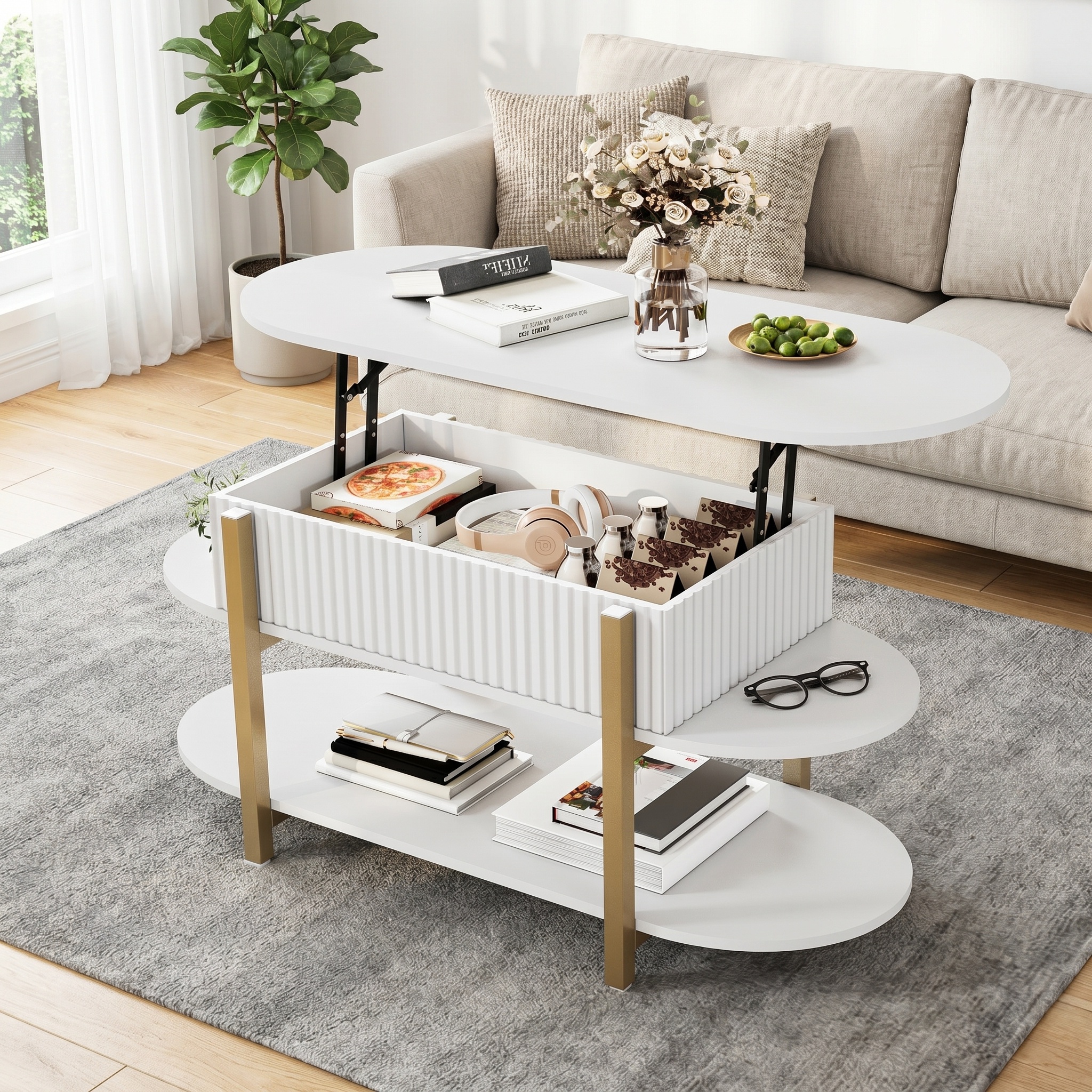 Table Basse Relevable 106 Cm