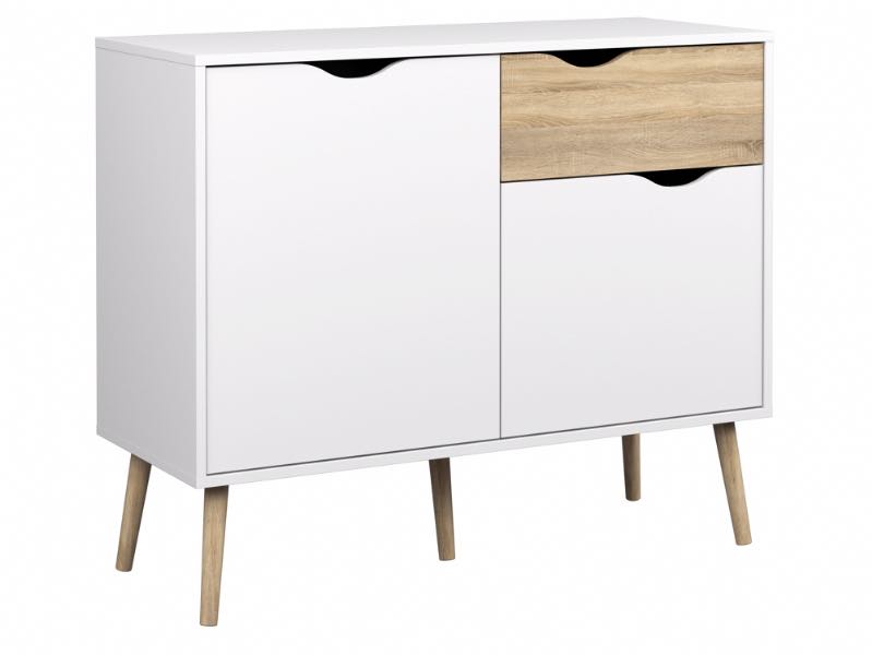 Ebuy24 - Napoli Sideboard Mit 1 Schublade Und 2 Türen Weiss/eiche.