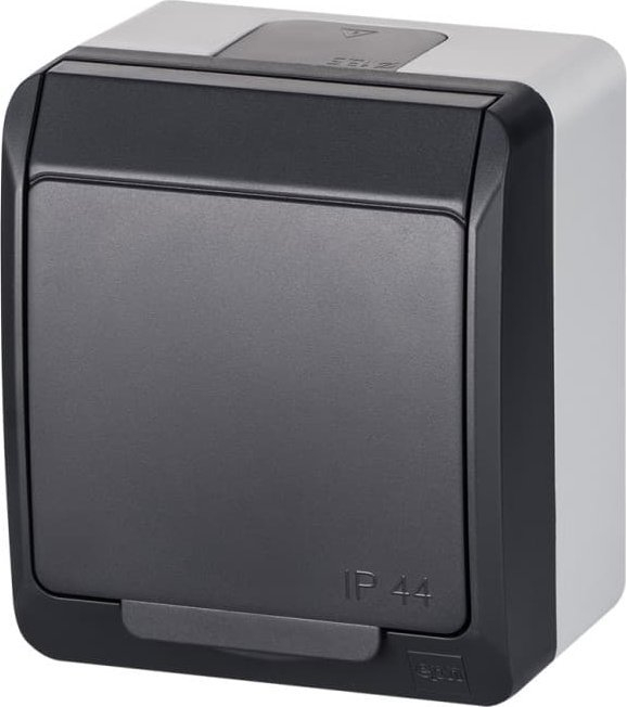 Elektroplast Hermes Einzelsteckdose Mit/Ohne 2P+Z Schuko Ip44 Anthrazit 0324-07