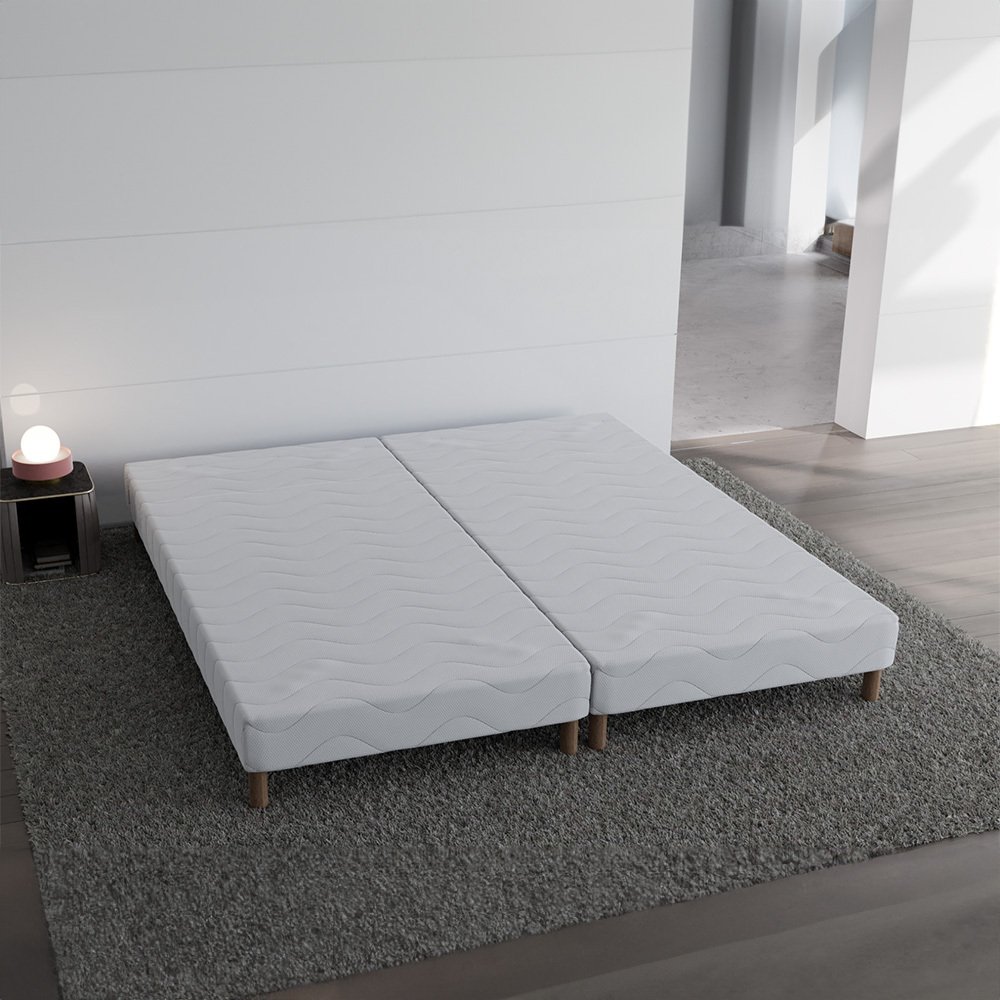 Kbedding - Sommier Tapissier 140x190 ( 2x 70/190 ) + 8 Pieds Offert