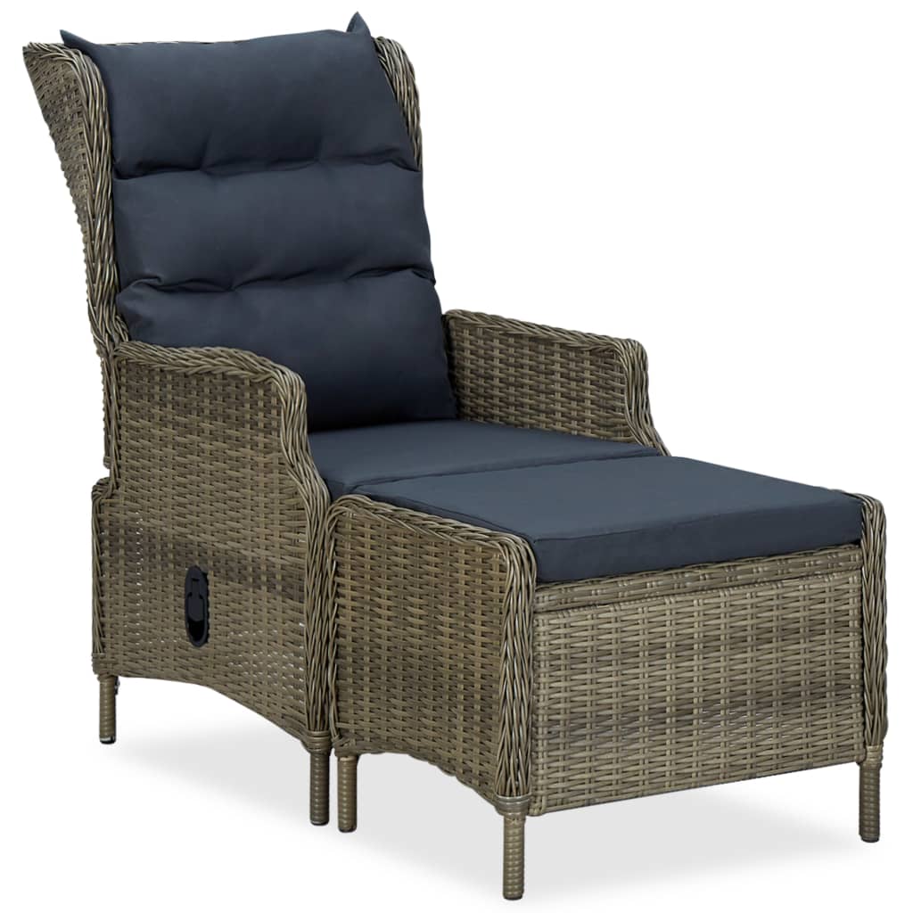 Vidaxl - Chaise Inclinable De Jardin Avec Tabouret Résine Tressée Marron