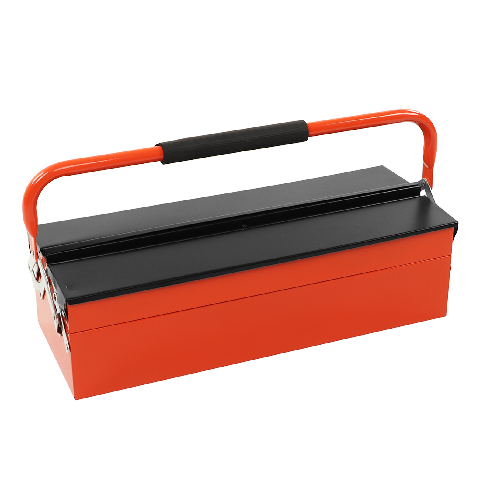 Boîte à outils pliable 3 plateaux en tôle laminée à froid, 530 mm, orange, EJ.LIFE