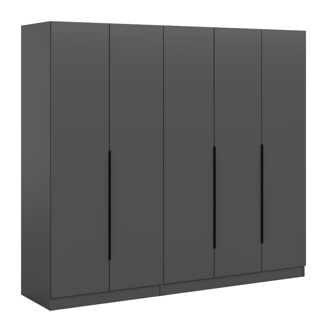 Ebuy24 Kopenhagen Kleiderschrank 5 Türen Anthrazit.