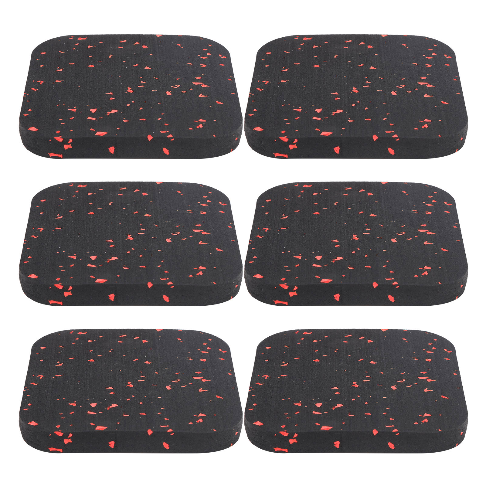 Tapis de course amortissant en caoutchouc antidérapant, 10 x 10 x 1 cm, lot de 6