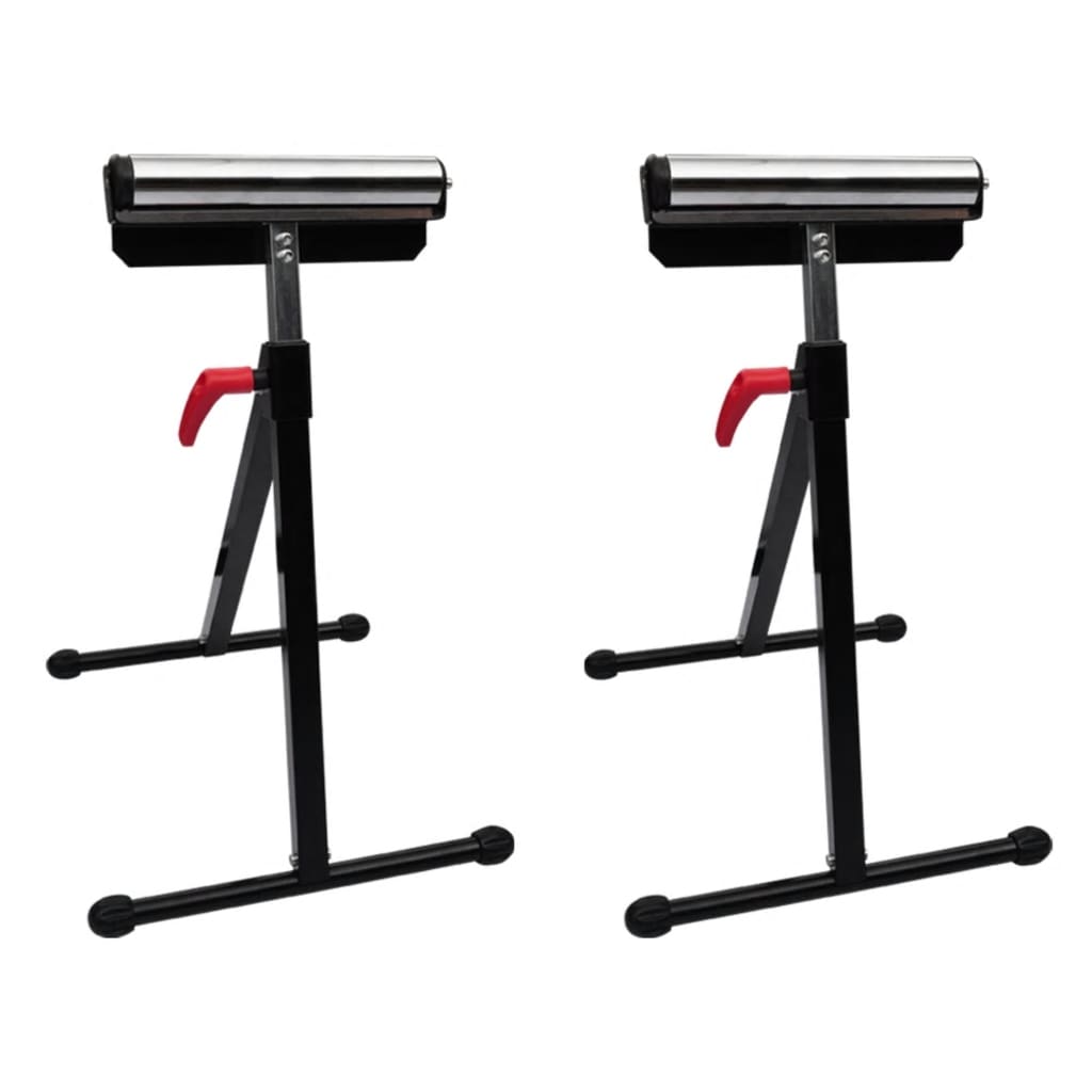 Support à rouleau réglable en acier pour scie à table et raboteuse, hauteur 67-101 cm, charge 60 kg, lot de 2