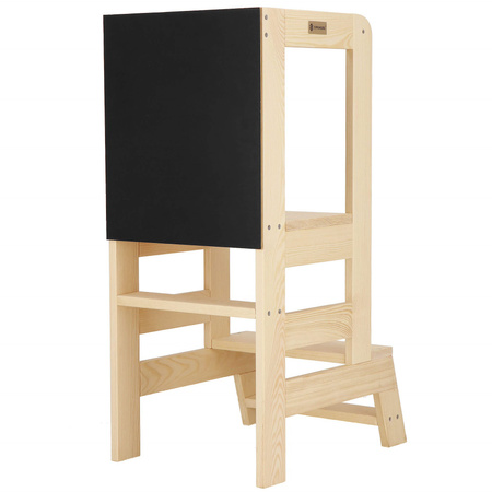 Springos Lernturm Mit Tafel Treppenhochstuhl Mit Plattform 90 Cm Massivholz