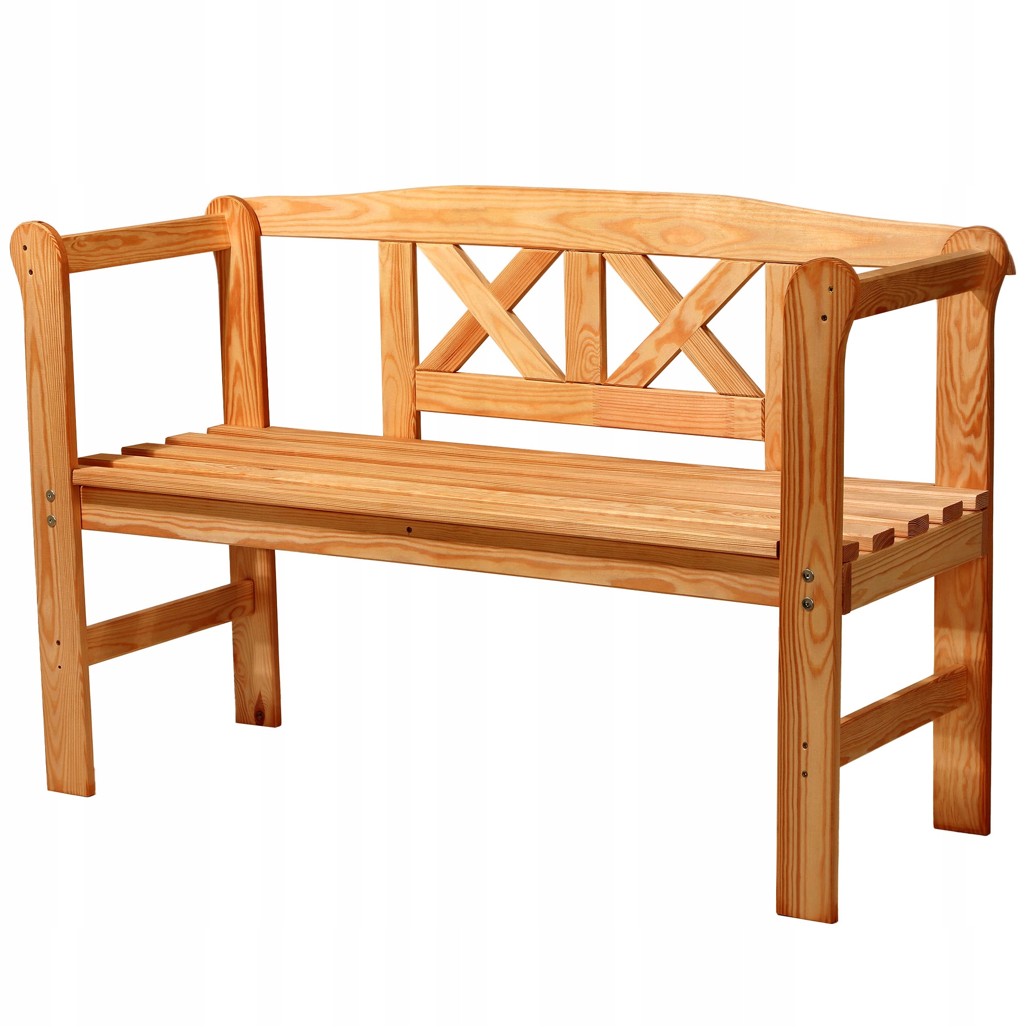 Kadax – Banc De Jardin En Bois De Pin Naturel 120 X 47 X 81,5 Cm