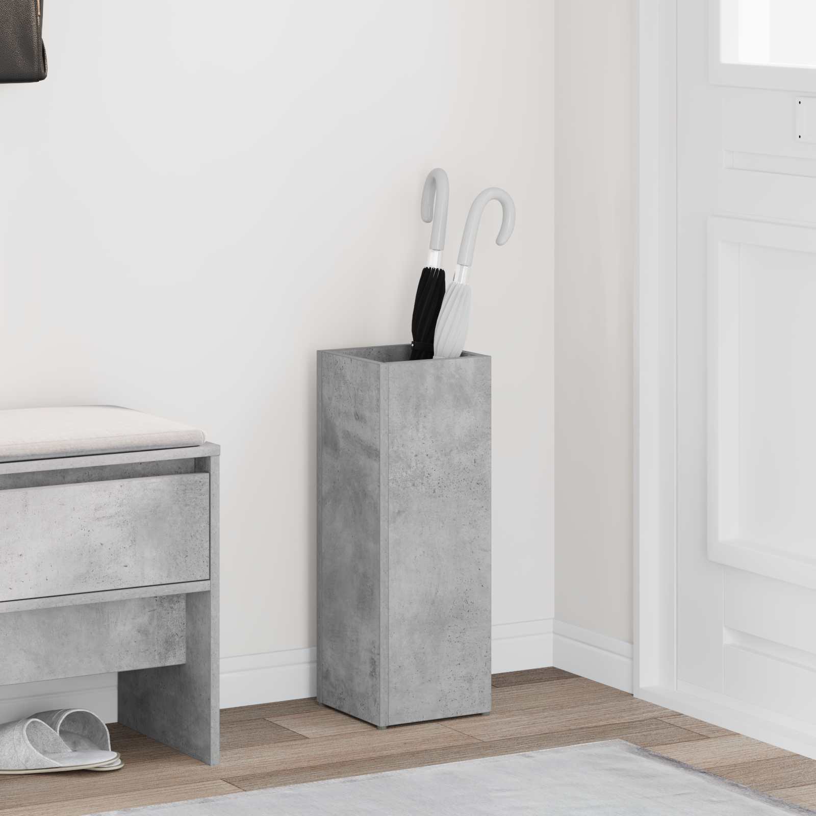 Umbrella Stand Concrete Grey 20 X 20 X 55.5 Cm Engineered Wood Vidaxl