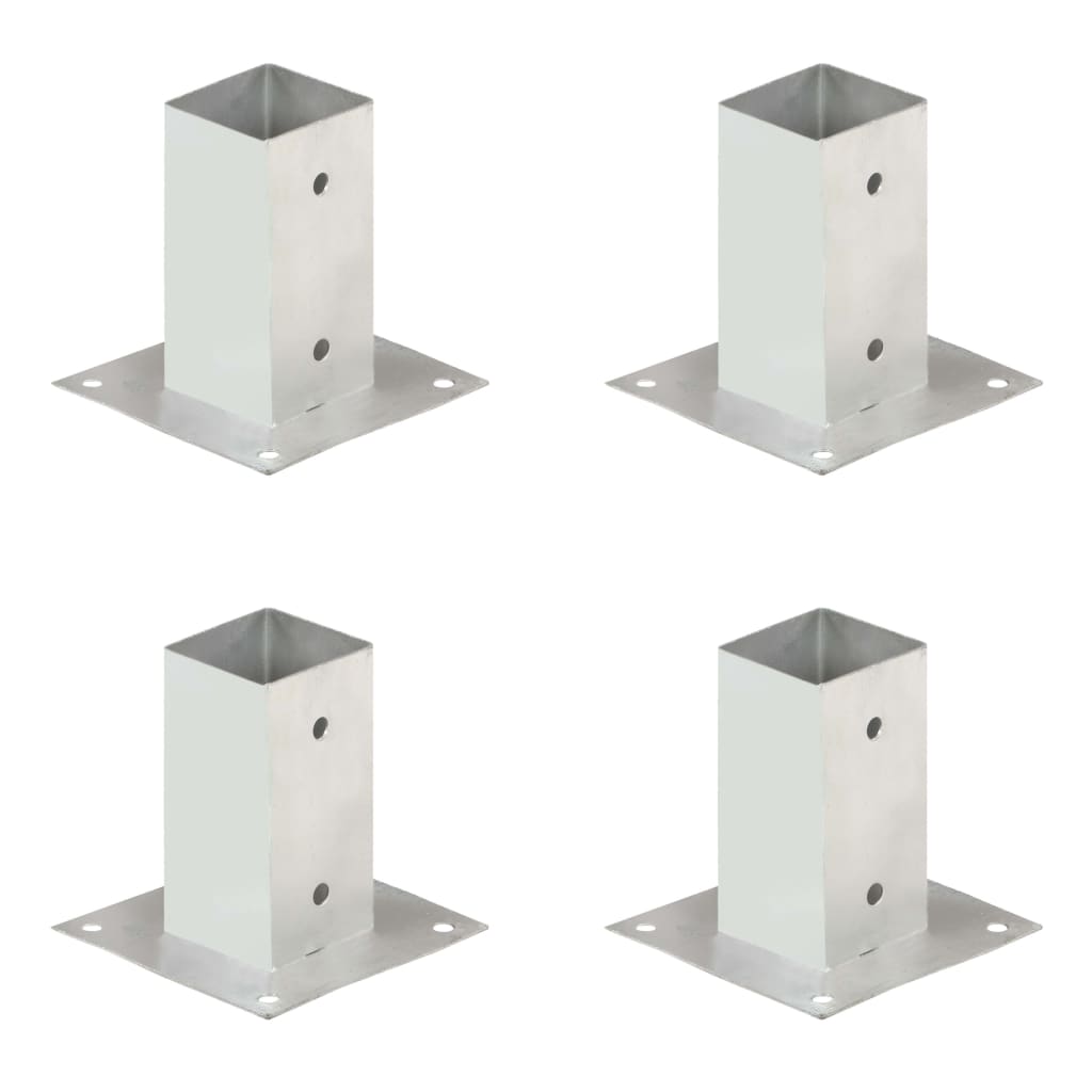 Post Anchors 4 Pcs Galvanised Metal 71 Mm Vidaxl